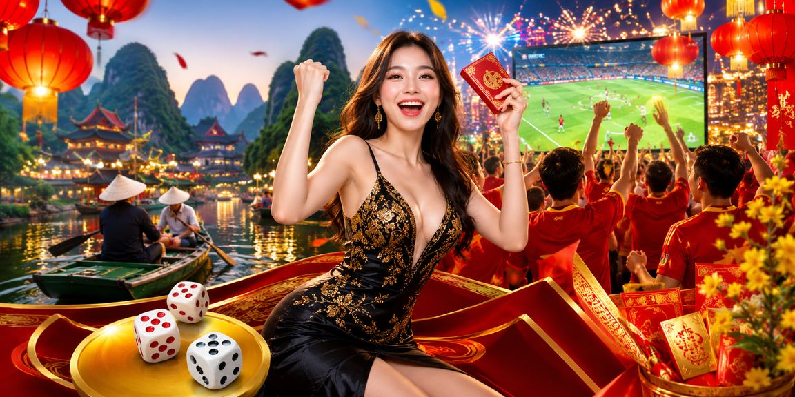 Xúc xắc tài xỉu trong bối cảnh Ninh Bình minh họa nhóm trò chơi nhịp nhanh